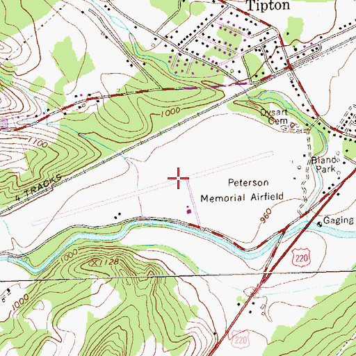 Topographic Map of Peterson Memorial Field (historical), PA