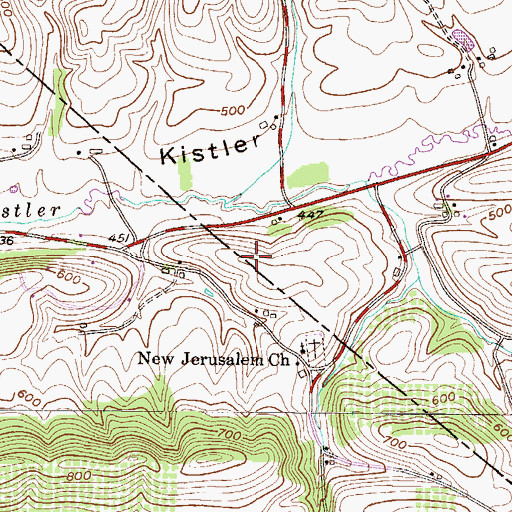 Topographic Map of Orchard View Airport (historical), PA
