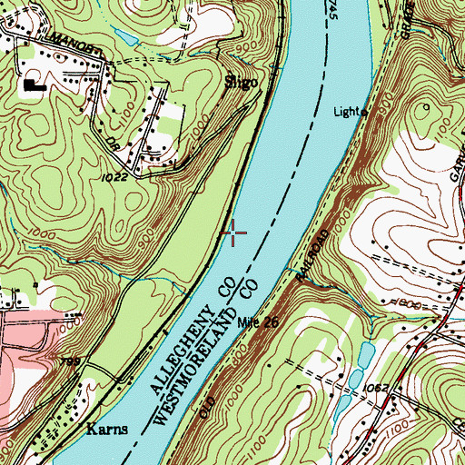 Topographic Map of Heineman Airport (historical), PA