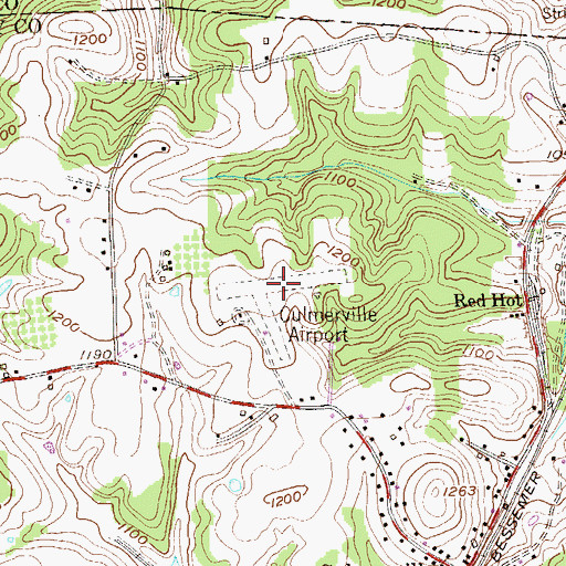 Topographic Map of Culmerville Airport, PA