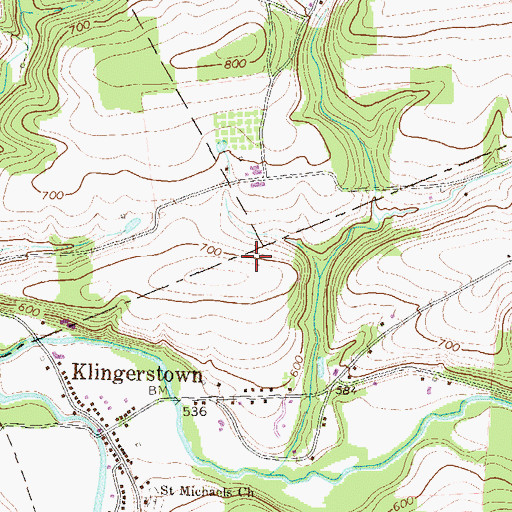 Topographic Map of Schadels Airport, PA