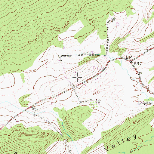 Topographic Map of Shangri La Airport (historical), PA