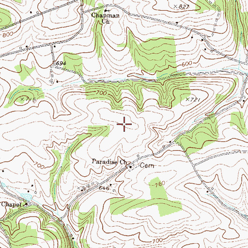 Topographic Map of Ceejay Airport (historical), PA