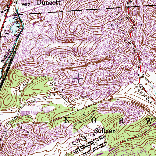 Topographic Map of Tidmore Airport, PA