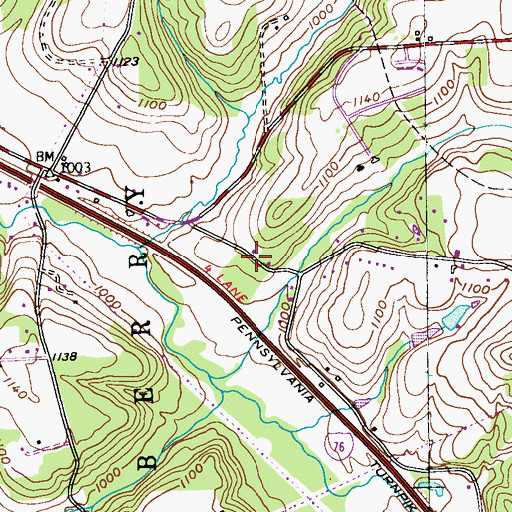 Topographic Map of Tenos Brothers Airport (historical), PA