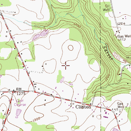Topographic Map of Saxon Airport (historical), PA
