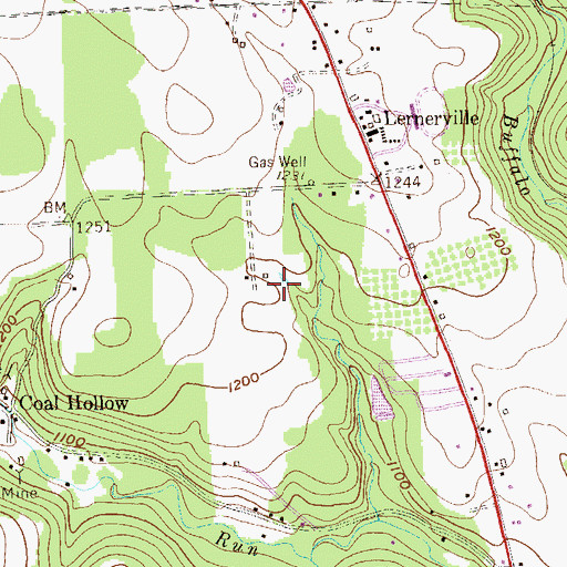 Topographic Map of Cooper Airport (historical), PA