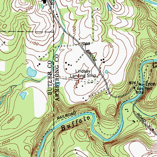 Topographic Map of Lindsay Airport, PA