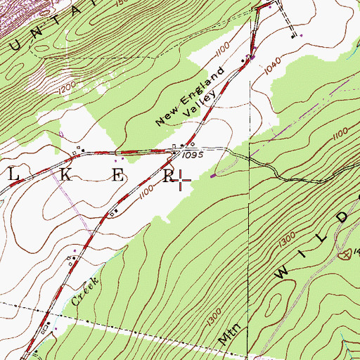 Topographic Map of Wildcat Airport, PA