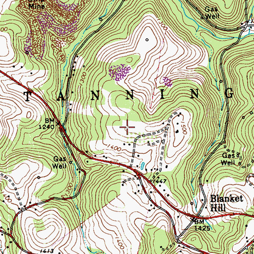 Topographic Map of Dunbar Airport (historical), PA