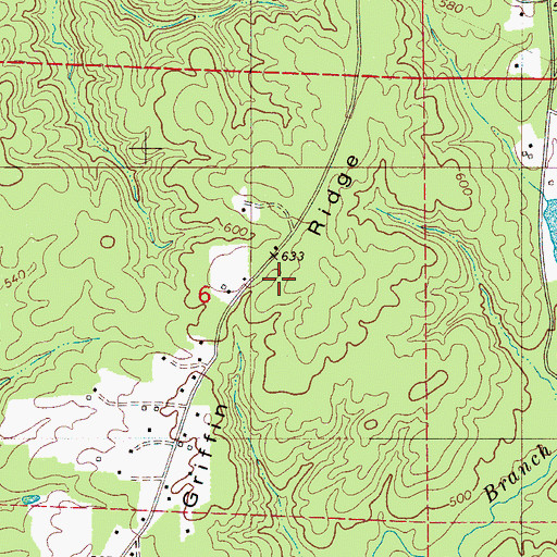Topographic Map of Griffin Ridge, AL
