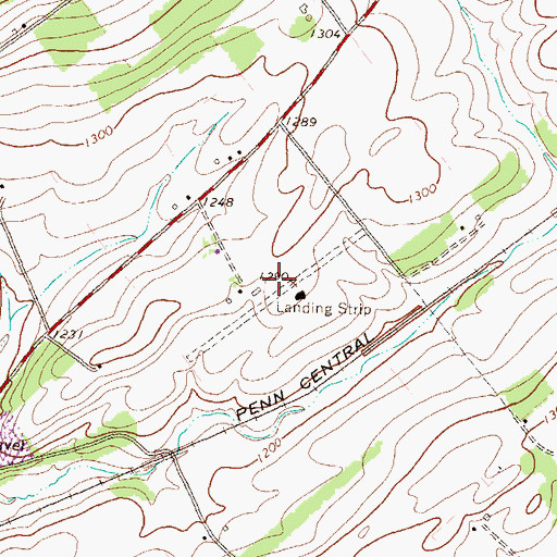Topographic Map of Garbrick Airport (historical), PA