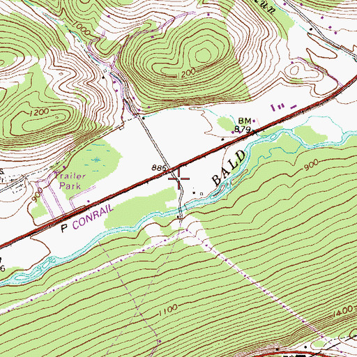 Topographic Map of Dillen Airport (historical), PA