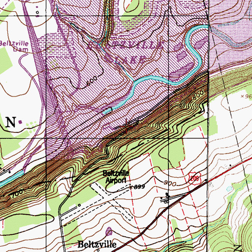Topographic Map of Neeb Airport (historical), PA