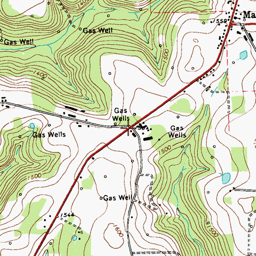 Topographic Map of Anthony Airport (historical), PA