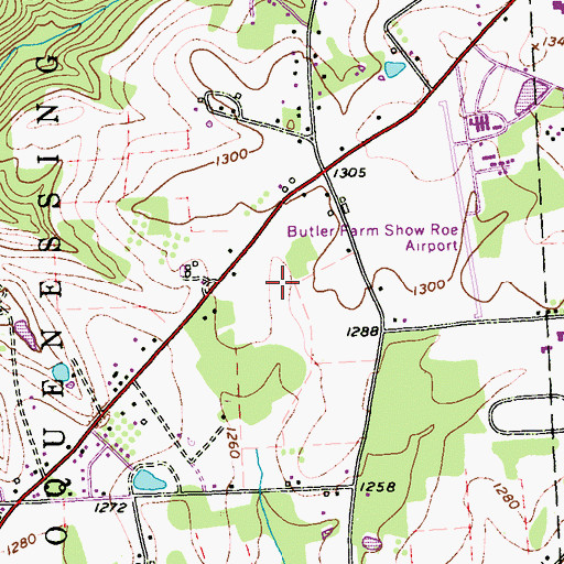 Topographic Map of Calmwood Airport (historical), PA