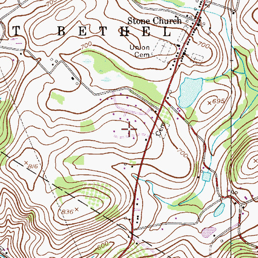 Topographic Map of Gap View Airport, PA