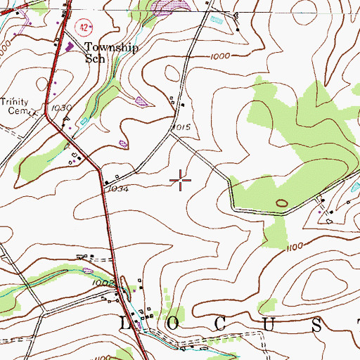 Topographic Map of Numidia Airport, PA