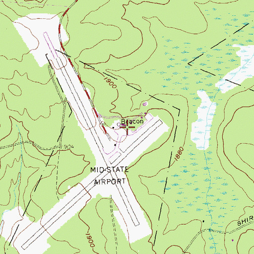 Topographic Map of Mid-State Airport, PA