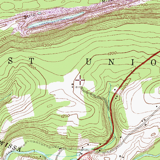 Topographic Map of Mc Donald's Airport, PA