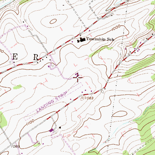 Topographic Map of Bellefonte Airport, PA