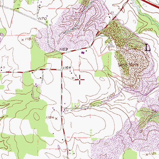 Topographic Map of Reno Airport, PA