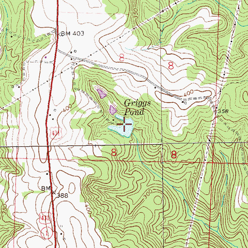 Topographic Map of Griggs Pond, AL