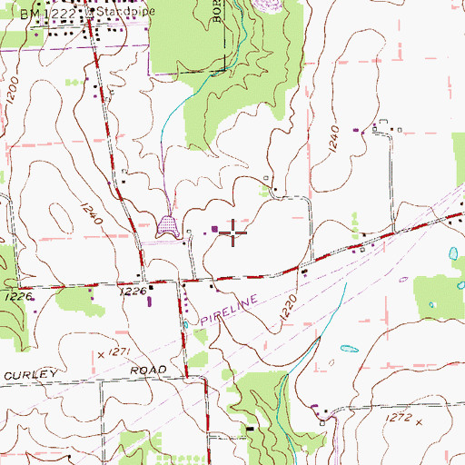 Topographic Map of Gwin Airport (historical), PA
