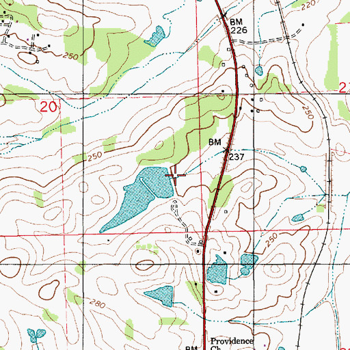 Topographic Map of Griggs Ponds, AL