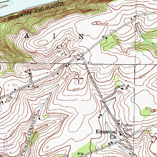 Topographic Map of Broadt Personal Use Airport, PA