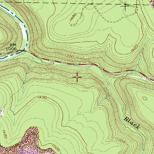 Topographic Map of Mountain Top Airport (historical), PA