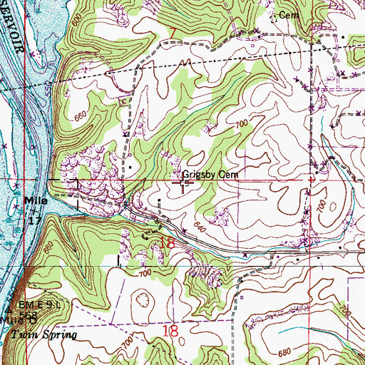 Topographic Map of Grigsby Cemetery, AL