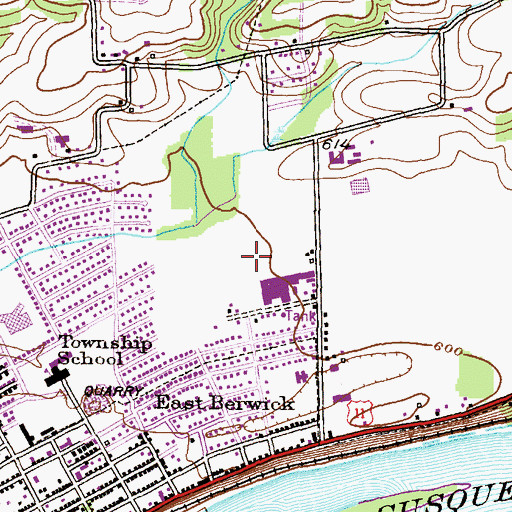 Topographic Map of Berwick Airport (historical), PA
