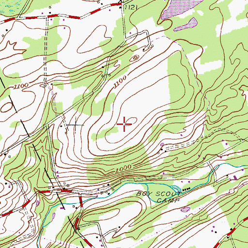 Topographic Map of Clarks Hill Airport (historical), PA