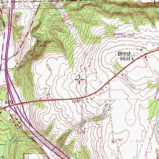Topographic Map of Lewisport Airport (historical), PA