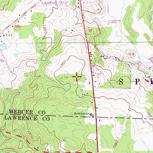 Topographic Map of Shaw Landing Area (historical), PA