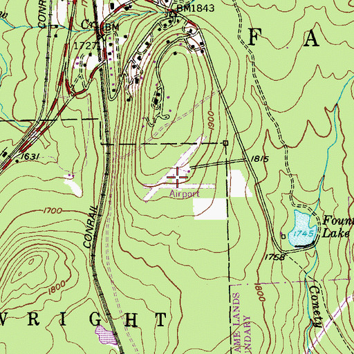 Topographic Map of Rosenzweig Airport, PA
