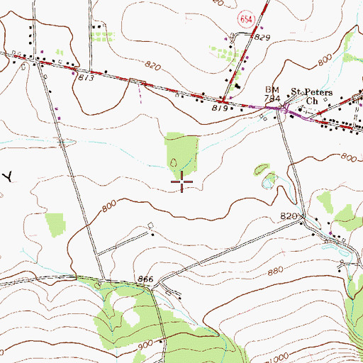 Topographic Map of Garrett Airport (historical), PA