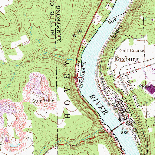 Topographic Map of Hunts Cove Airport, PA