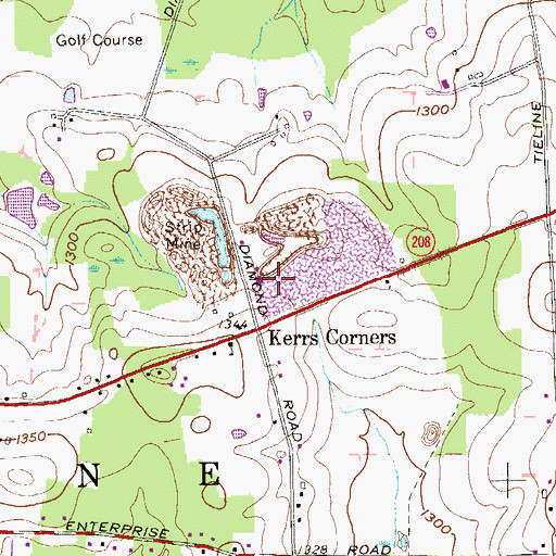 Topographic Map of Allison Airport (historical), PA