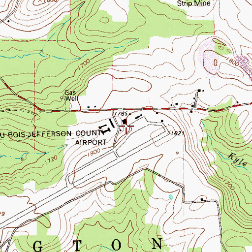 Topographic Map of Dubois Regional Airport, PA