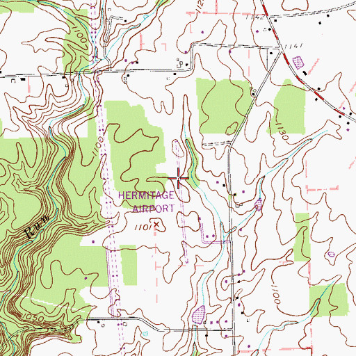 Topographic Map of Hermitage Airport, PA