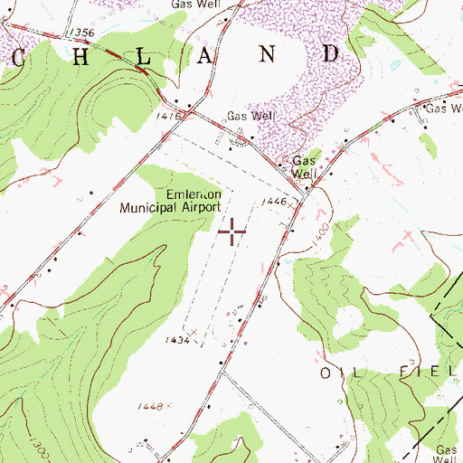 Topographic Map of Emlenton Municipal Airport (historical), PA