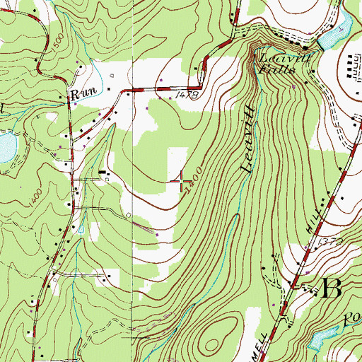 Topographic Map of Flying Dollar Airport, PA