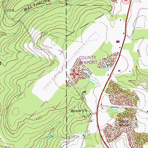 Topographic Map of Clarion County Airport, PA