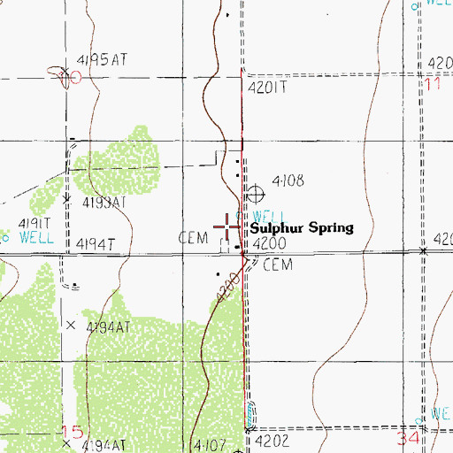 Topographic Map of Sulphur Spring School, AZ