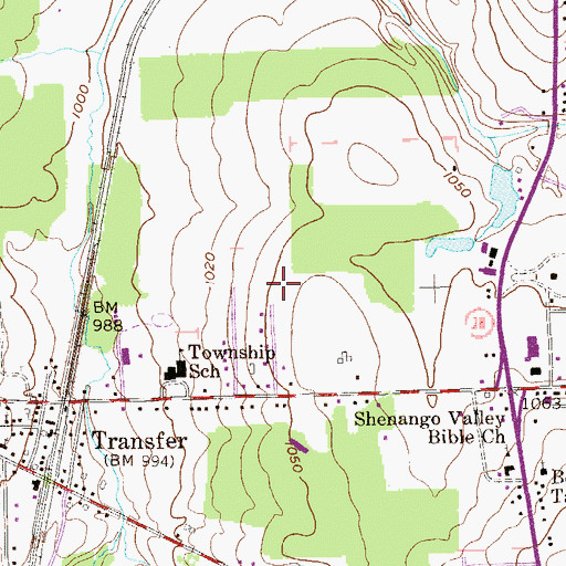 Topographic Map of Napodano Airport, PA