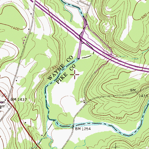 Topographic Map of Arthur Airport (historical), PA