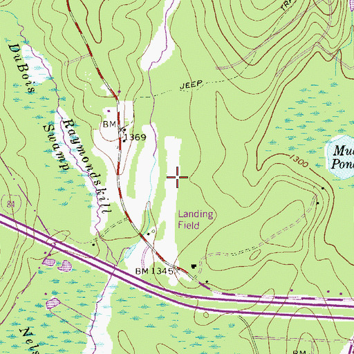 Topographic Map of Myer Airport, PA