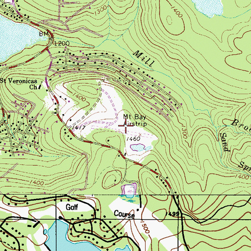 Topographic Map of Mountain Bay Air Park Inc, PA